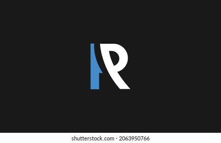 LETTERS PR LOGO DESIGN WITH NEGATIVE SPACE EFFECT FOR ILLUSTRATION USE