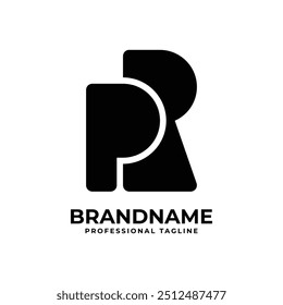 Letras PR Monogram Logo, adequado para qualquer negócio com iniciais PR ou RP