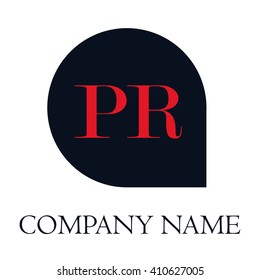 letters PR rounded square shape icon logo red