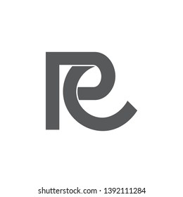 letters pr simple geometric line logo vector