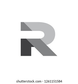letters pr simple geometric logo vector