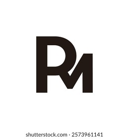 letters prm simple geometric linked font logo vector 