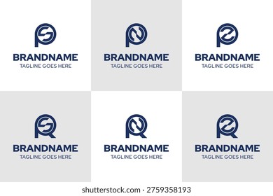 Letters PS RS PN RN PZ RZ Monogram Logo Set, for SP SR NP NR ZP ZR Initials