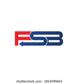 Letras Logotipo Psb con icono de flecha y vector