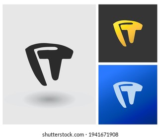 Letters PT initial monogram combination creative logo design