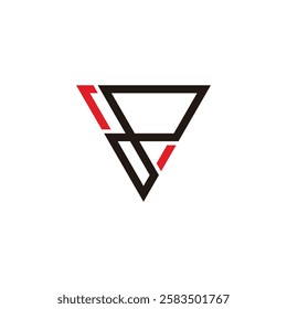 letters pv abstract triangles linear geometric logo vector 