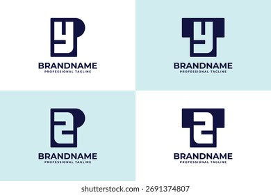 Letras PY PZ TY TZ Monogram Logo, adecuado para cualquier marca con las iniciales PY PZ ZP TY YT TZ ZT