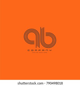 Letters Q B joint logo icon. Stroke letter vector element.
