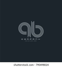 Letters Q B joint logo icon. Stroke letter vector element.
