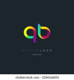 Letters Q & B logo, multi colour letters icon vector template.

