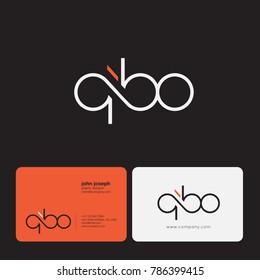 Letters Q B O joint logo icon with business card vector template. 
