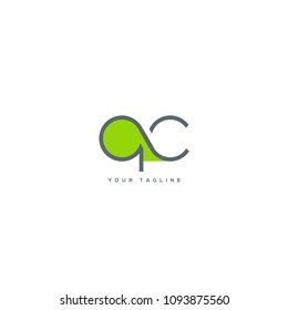 Letters Q C joint icon vector template.

