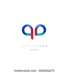 Letters Q D, Q & D logo, multi colour letters icon vector template.

