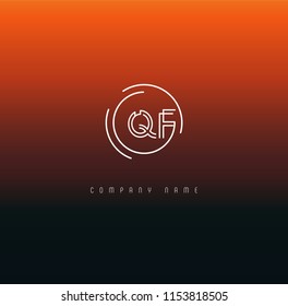 Letters Q F Joint logo icon vector template.
