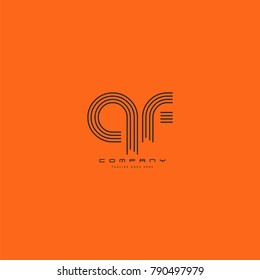 Letters Q F joint logo icon. Stroke letter vector element.
