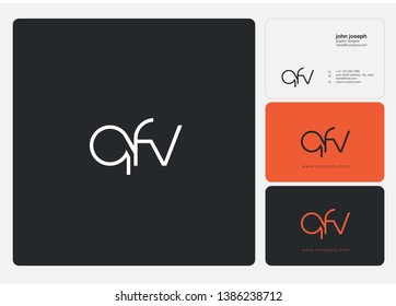 Letters Q F V Joint logo icon with business card vector template.