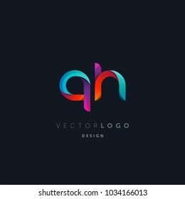 Letters Q & H logo, multi colour letters icon vector template.

