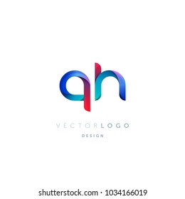 Letters Q & H logo, multi colour letters icon vector template.

