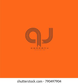Letters Q J joint logo icon. Stroke letter vector element.
