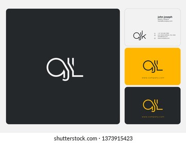 Letters Q J L Joint logo icon with business card vector template.

