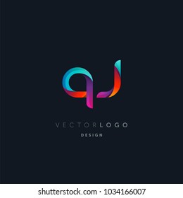 Letters Q & J logo, multi colour letters icon vector template.

