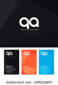Letters Q & A joint logo icon with business card vector template.