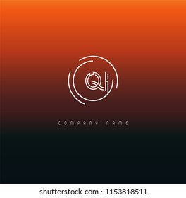 Letters Q I Joint logo icon vector template.