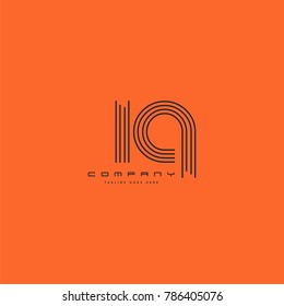 Letters I & Q joint logo icon. Stroke letter vector element.