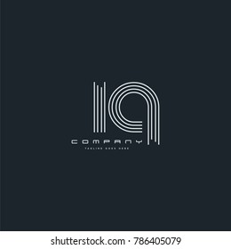 Letters I & Q joint logo icon. Stroke letter vector element.
