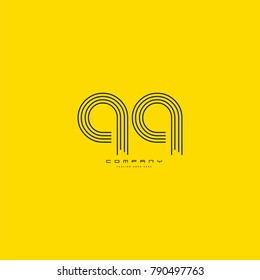 Letters Q Q joint logo icon. Stroke letter vector element.

