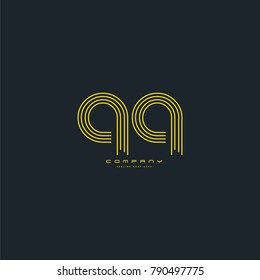 Letters Q Q joint logo icon. Stroke letter vector element.
