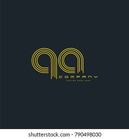 Letters Q A joint logo icon. Stroke letter vector element.

