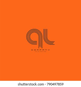 Letters Q L joint logo icon. Stroke letter vector element.
