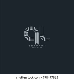 Letters Q L joint logo icon. Stroke letter vector element.
