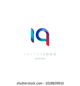 Letters I Q, I & Q logo, multi colour letters icon vector template.