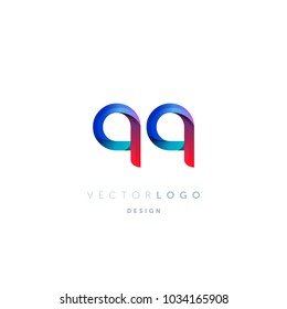 Letters Q & Q logo, multi colour letters icon vector template.

