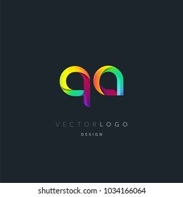 Letters Q & A logo, multi colour letters icon vector template.

