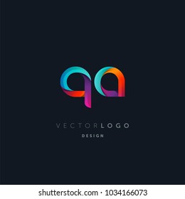 Letters Q & A logo, multi colour letters icon vector template.

