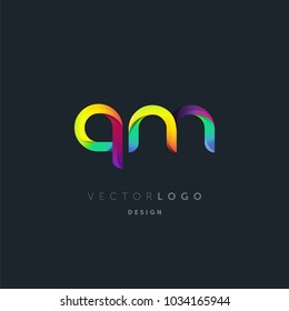 Letters Q & M logo, multi colour letters icon vector template.

