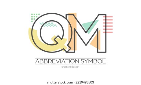 Cartas Q y M. Combinación de dos letras. Símbolo inicial de logotipo o abreviatura. Ilustración vectorial para diseño creativo e ideas creativas. Estilo plano.