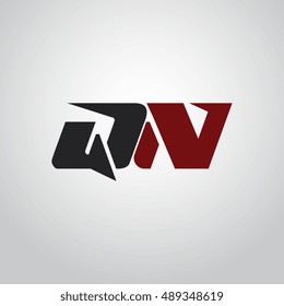 The letters Q and N logo automotive black and red colored