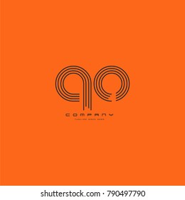 Letters Q O joint logo icon. Stroke letter vector element.
