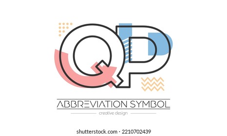 Cartas Q y P. Combinación de dos letras. Símbolo inicial de logotipo o abreviatura. Ilustración vectorial para diseño creativo e ideas creativas. Estilo plano.