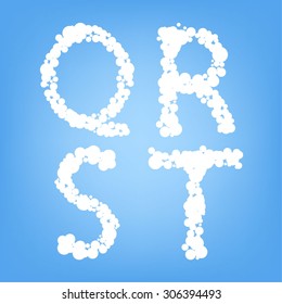 letters Q, R, S, T of the English alphabet
