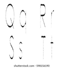 Letters Q, R, S, T on a white background