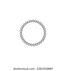 Letras Q, redondeadas, símbolo geométrico figura simple vector