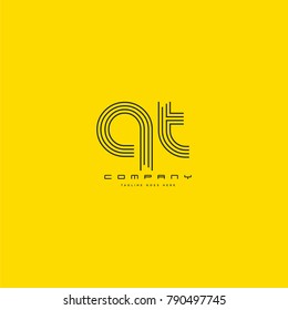 Letters Q T joint logo icon. Stroke letter vector element.
