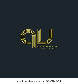 Letters Q V joint logo icon. Stroke letter vector element.