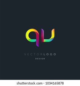 Letters Q & V logo, multi colour letters icon vector template.

