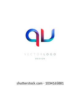 Letters Q & V logo, multi colour letters icon vector template.

